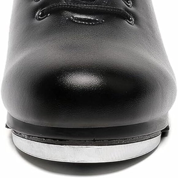 NWT size 12.5 Child Black Tap Shoes Lace up Dance for Girls and Boys - Picture 2 of 5